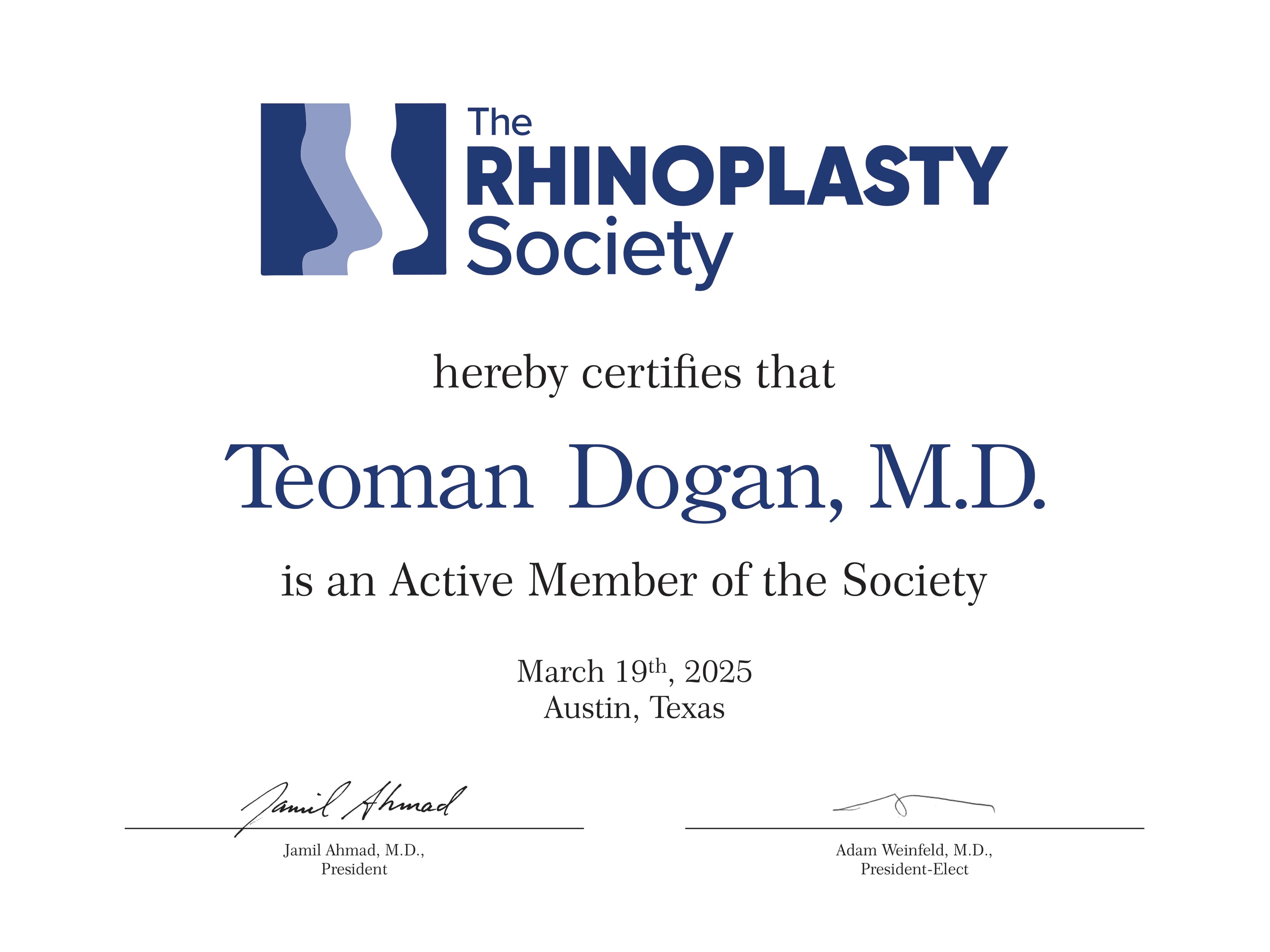 Rhinoplasty Society Member